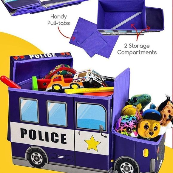 Portable Foldable Storage Box, Organizer, Stool, Car Model, Bus Shape School Bus - Picture 8 of 16